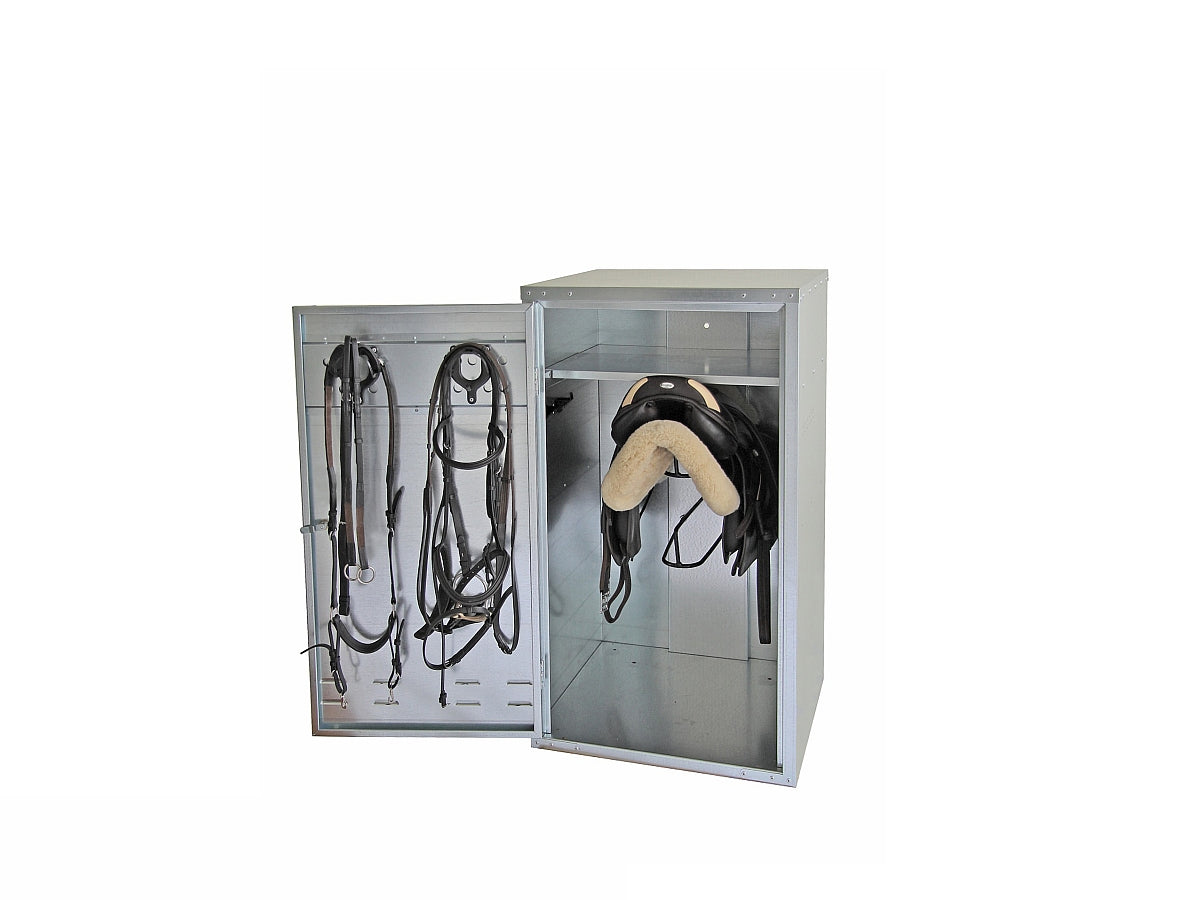 GROWI SATTELSCHRANK 600 X 600 MM - 1,06 M - mit Sattelhalter Standard und Schlossauswahl