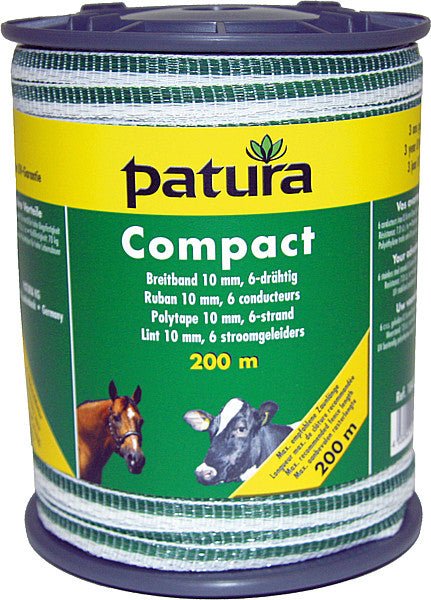 Compact Breitband 10 mm, 400 m Rolle 6 Niro 0,16 mm, weiss-grün - Weidetec