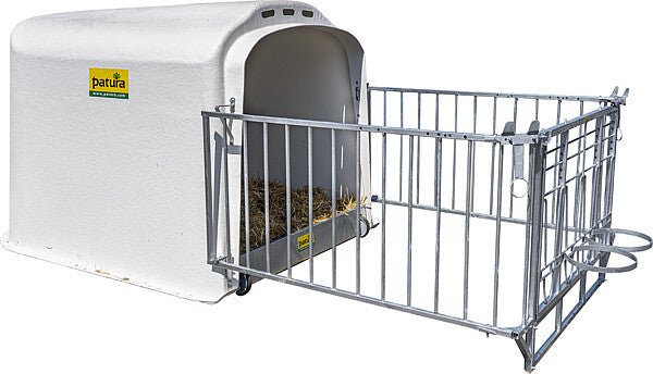 Kälberhütte Paarhaltung inkl. Umzäunung und 2 x Nuckeleimerhalter - Weidetec