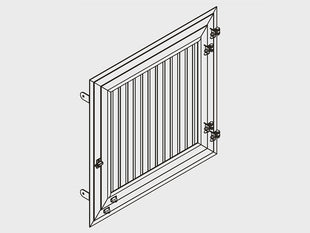 Growi double pivot window with internal grille frame - 1000 x 1000 mm 