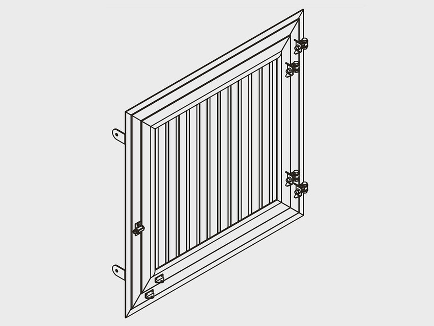 Growi Doppel-Drehfenster mit Innengitterrahmen - 1000 x 1000 mm