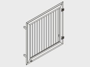 Growi stable window with inner grille frame - single pivot window 1000 x 1000 mm 