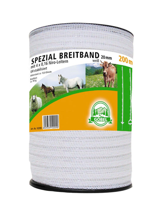 Spezial-Breitband 20mm 200m 4x0,16 Niro weiß