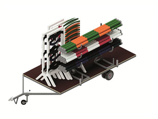 Hot-dip galvanized obstacle pole trolley for professional transport - 2 m wide, 4 m long