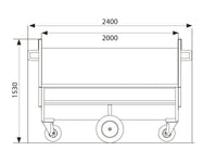 Growi® Großraumkuli 240 cm Breite, Tiefe 1350 mm