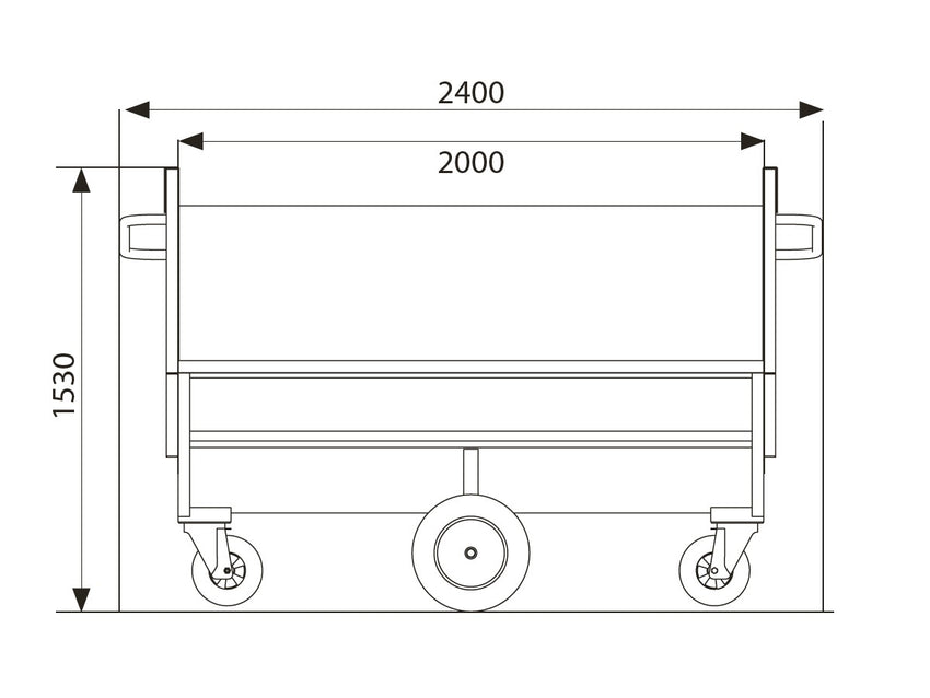 Growi® Großraumkuli 240 cm Breite, Tiefe 1350 mm