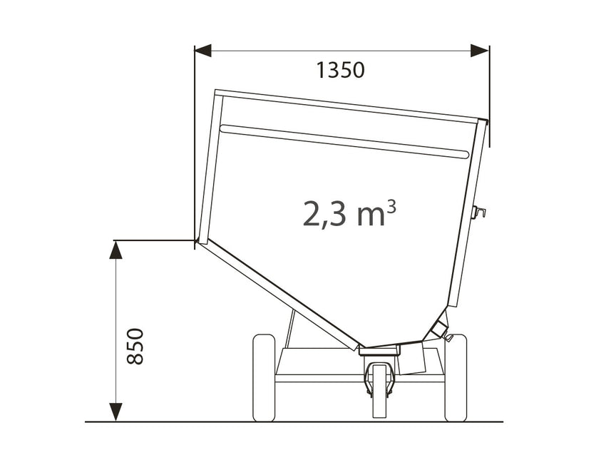 Growi® Großraumkuli 240 cm Breite, Tiefe 1350 mm