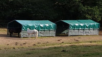 Praktisches Durchgangs-Weidezelt (3,6 x 4 m) mit Dach und Zubehör