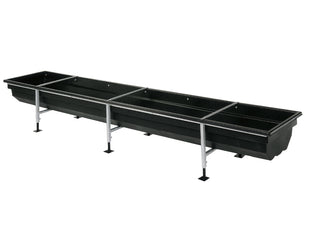 Growi feeding trough made of PE with adjustable steel frame - various sizes