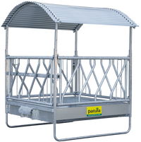 PATURA Profi-Viereckraufe mit Schrägfressgittern – 12 Fressplätze für hornlose Rinder