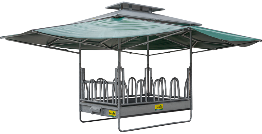 PATURA climate large bale rack with palisade feeding grid 