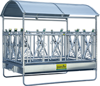 PATURA Großballenraufe mit Sicherheits-Fangfressgittern – 14 Fressplätze