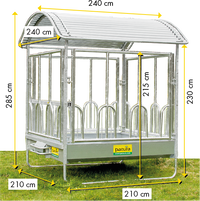 Profi-Viereckraufe mit Universal-Fressgittern – 12 Fressplätze für Pferde und Rinder