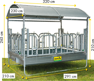 PATURA Großballenraufe mit Schwedenfressgittern – 10 Fressplätze