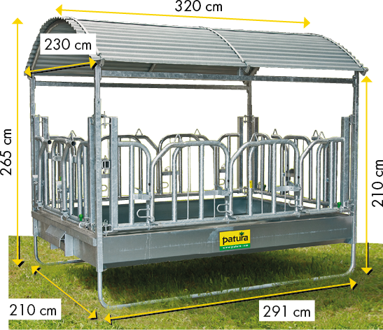 PATURA Großballenraufe mit Schwedenfressgittern – 10 Fressplätze