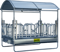 PATURA Großballenraufe mit Schwedenfressgittern – 10 Fressplätze