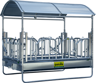 PATURA Großballenraufe mit Schwedenfressgittern – 10 Fressplätze