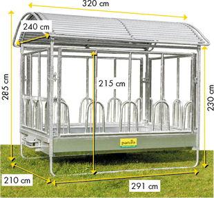 PATURA Großballenraufe – Universalfressgitter, 14 Fressplätze für Pferde & Rinder