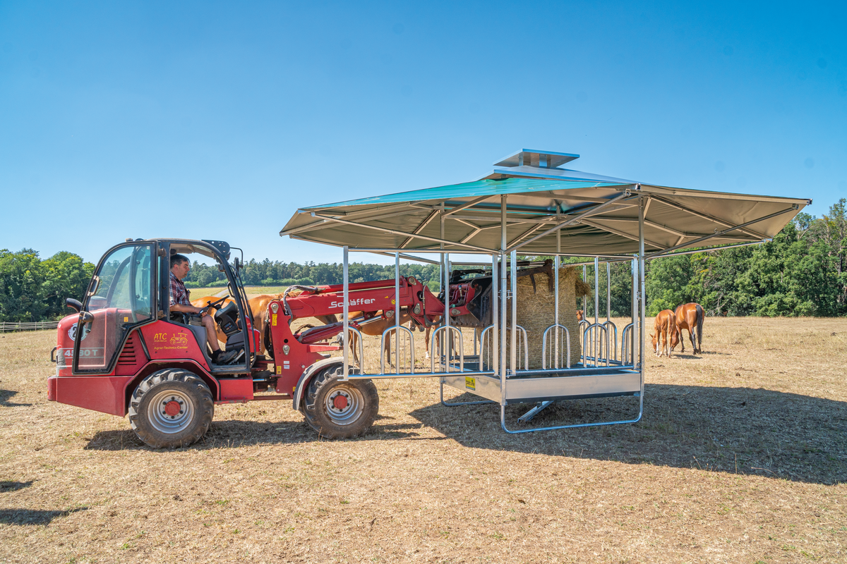 Dach für Klima-Raufe – 36 m² Dachfläche für PATURA Profi-Viereckraufen