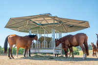 Patura roof for climate rack | Central tin roof with chimney | For all professional square racks | Foldable roof surfaces | Retrofit kit | Ref. 303640