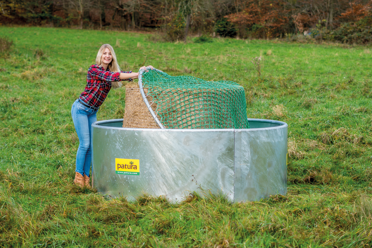 PATURA Ring für Futtersparnetze Ø 1,95 m – Einfaches Handling für Rundraufen