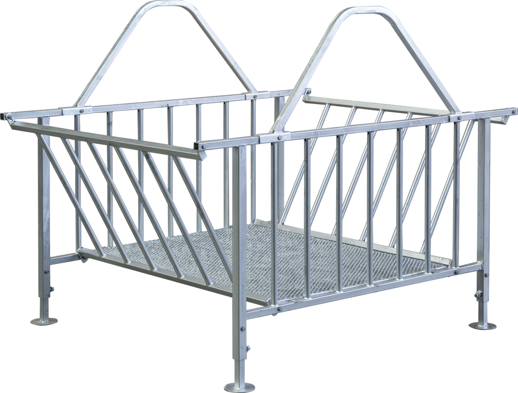 Standard square rack, 28 galvanized feeding places for sheep