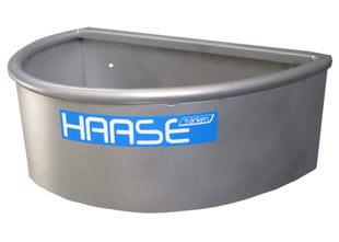 Robust HAASE feeding trough 25 liters model 627 - stainless steel half trough for horses