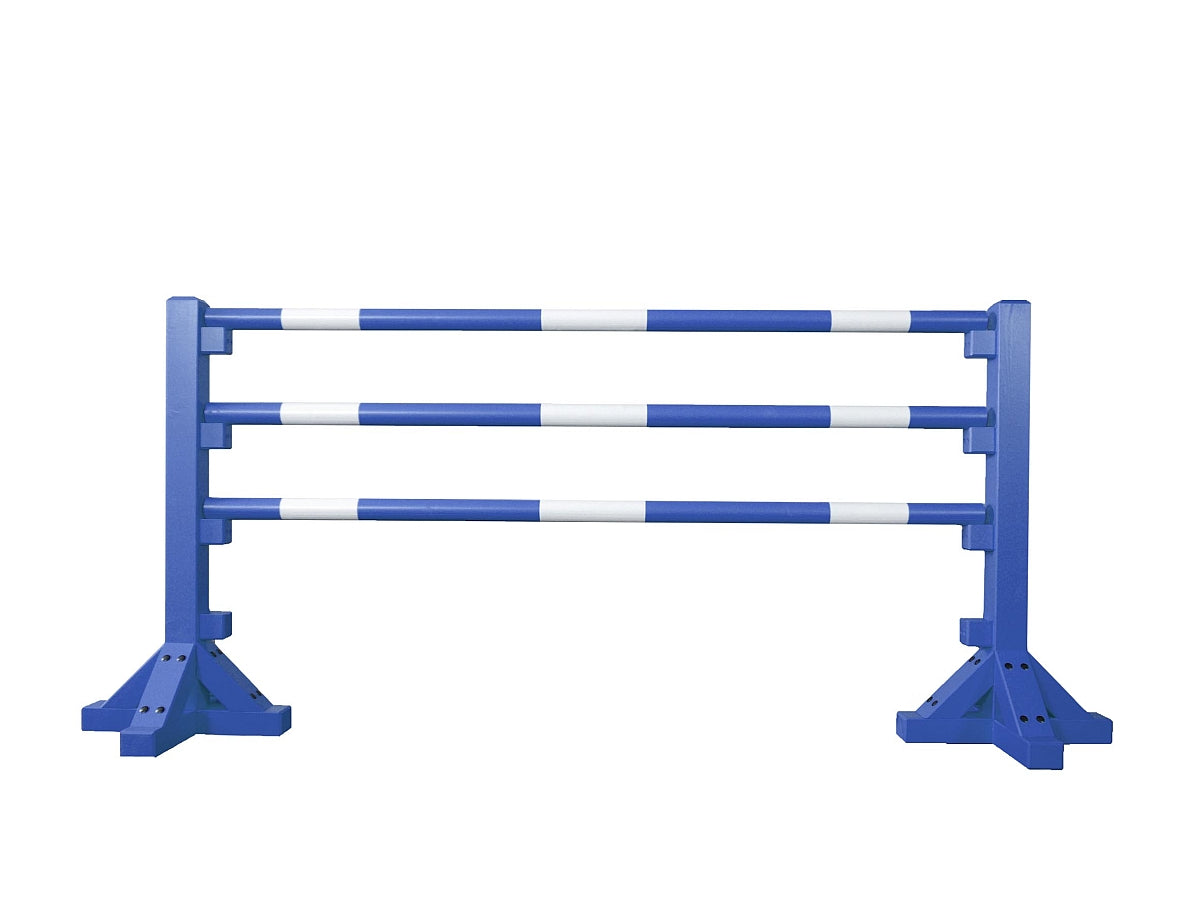 Kinder-Hindernis-Set: Ständer (86 cm) und 3 Stangen (1,50 m), mehrfarbig