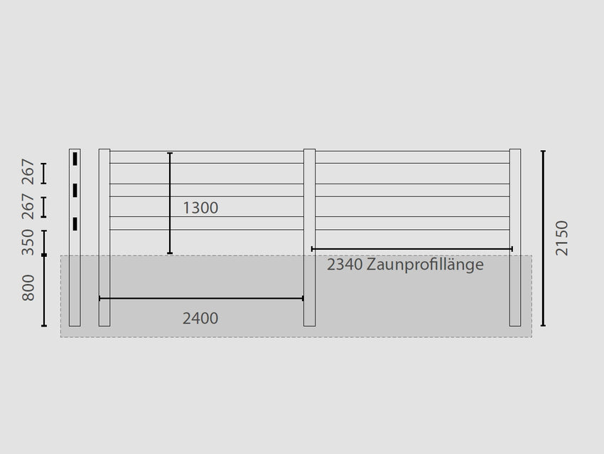 Robuste Reitplatz-Einzäunung für Ranch S 3 – Komplettsystem - verschiedene Größen