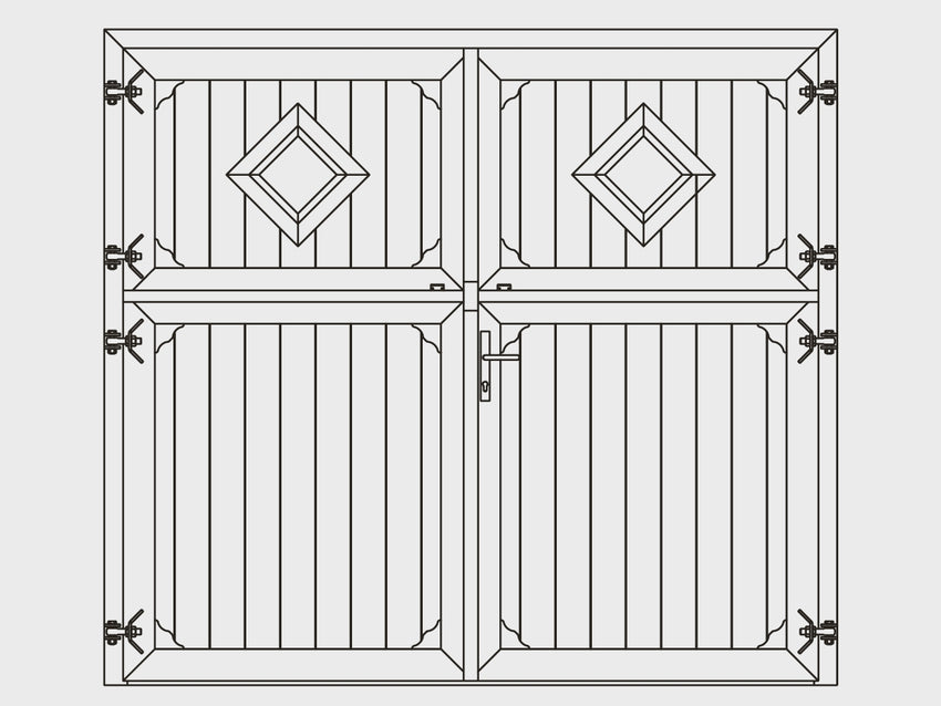 Growi® Stalltor mit Karo-Fenster