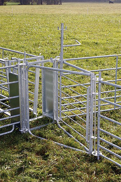 2-Wege-Sortiertor, für Schaf-Fanganlagen mit Bedienhebel, verzinkt