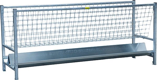 Gangraufe für Schafe, L=2,46m höhenverstellbar, mit Trog mit Schraubenbeutel