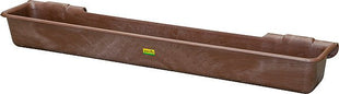 Plastic long trough, 100 liters, brown for hanging in pipes up to 2" 