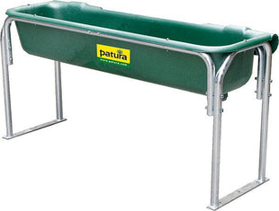 Plastic long trough, 120 l, with drain and stopper 