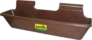 Plastic long trough, 50 liters, brown hanging device high 