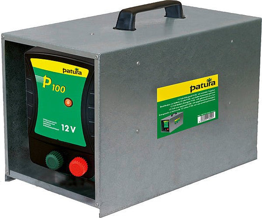 P100, Weidezaun-Gerät für 12 V Akku mit Tragebox - Weidetec