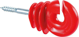 Qualitäts-Ringisolator, mit Holzgewinde, rot, 6 mm Schaft (25 Stück/Pack)