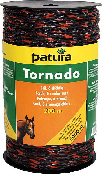 Tornado Seil, 200 m Rolle, braun-orange 5 Niro 0,20mm, 1 Cu 0,30mm - Weidetec