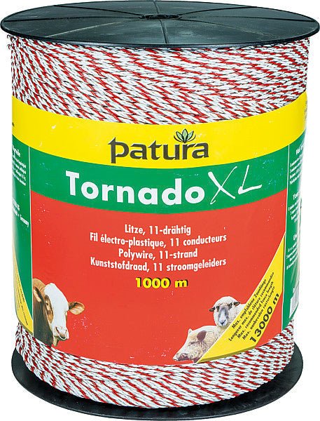 Tornado XL Litze, 1000 m Rolle 8 Niro 0,20 mm, 3 Cu 0,30 mm, blau-weiß - Weidetec