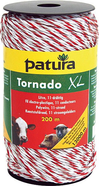 Tornado XL Litze, 1000 m Rolle 8 Niro 0,20 mm, 3 Cu 0,30 mm, weiss-rot