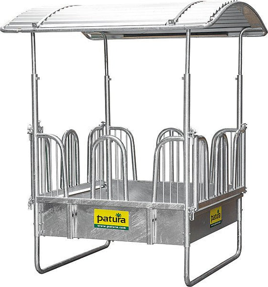 Viereckraufe mit Sicherheits-Palisadenfressgittern, 8 Fressplätze- Rinder - Weidetec