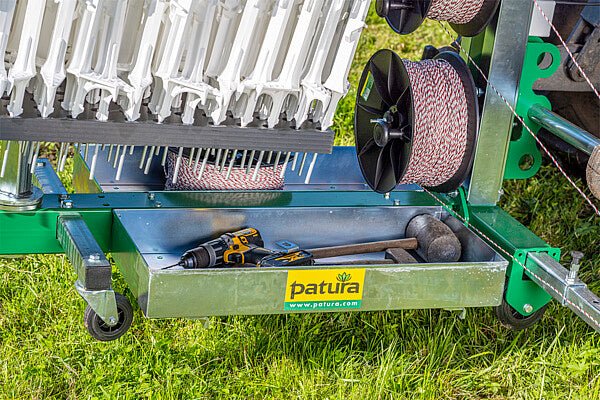 Weidezaunmaschine TornadoMaster 5.0 ATV für bis zu 5-reihige Zäune mit Fahrwerk und Deichsel - Weidetec